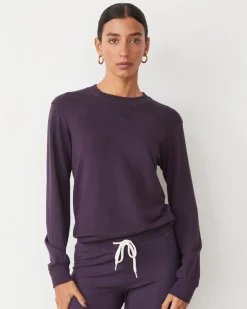 MONROW Supersoft Crew Neck Sweatshirt MIDNIGHTPLUM Flash Sale